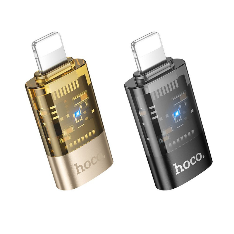 HOCO adapter OTG Lightning (męski) do Typ C (żeński) UA36A transparentny czarny