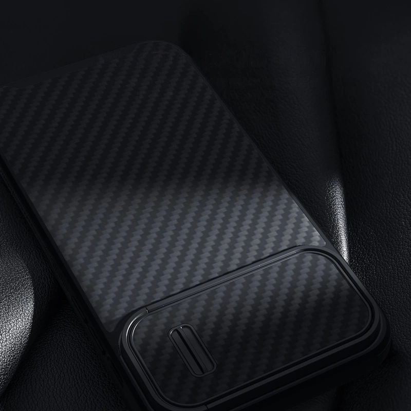 Nillkin Synthetic Fiber S Case iPhone 14 case with camera cover, black