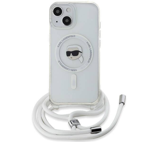 Karl Lagerfeld KLHMP15SHCKHNT iPhone 15 / 14 / 13 6.1" hardcase transparent Crossbody IML Karl Head Magsafe
