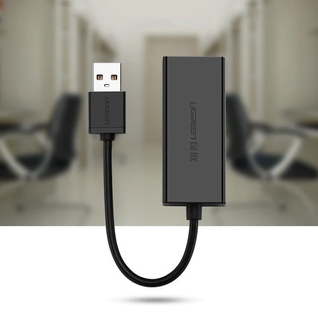 Ugreen externer Netzwerkadapter RJ45 - USB 2.0 100 Mbps Ethernet schwarz (CR110 20254)