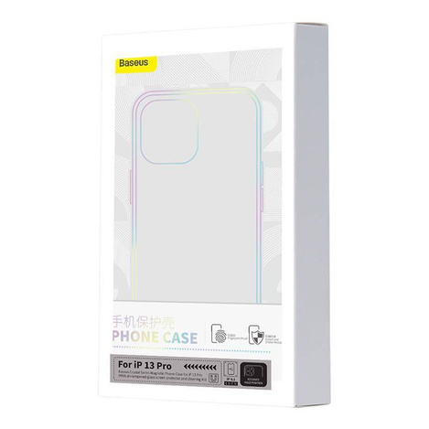 Etui ochronne Baseus Magnetic Crystal Clear do iPhone 13 Pro (transparentne) + szkło hartowane + zestaw czyszczący