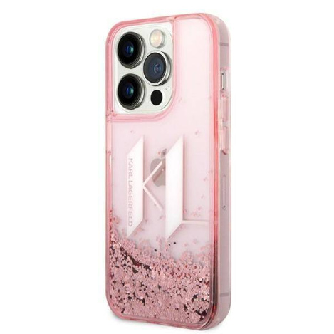 Karl Lagerfeld Liquid Glitter Big Logo Case - Etui iPhone 14 Pro (różowy)