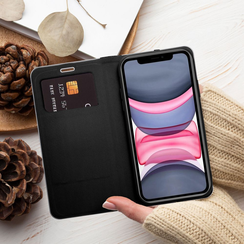 Kabura LUNA Book Carbon do IPHONE 16 Pro czarny