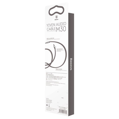 Baseus kabel audio Yiven M30 jack 3,5 mm - jack 3,5 mm 1,0 m srebrno-czarny