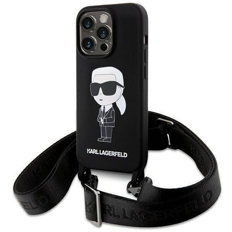 Karl Lagerfeld KLHCP15XSCBSKNK iPhone 15 Pro Max 6.7&quot; hardcase black/black Crossbody Silicone Ikonik
