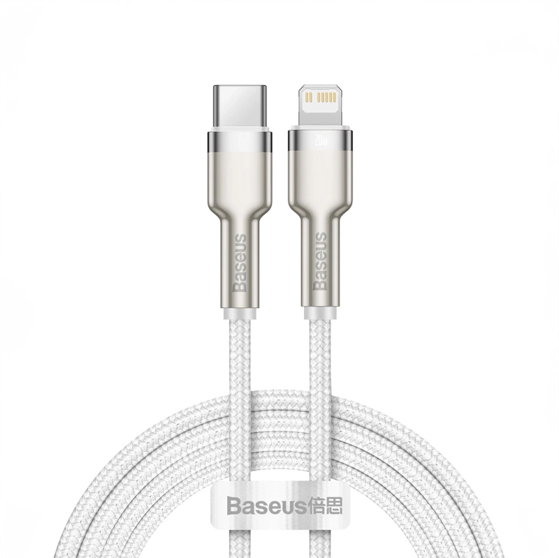 Baseus Cafule Metal Data kabel USB Typ C - Lightning 20 W Power Delivery 1 m biały (CATLJK-A02)