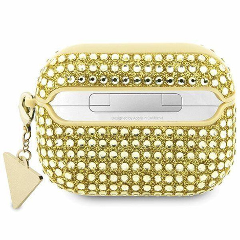 Guess GUAPHDGTPD AirPods Pro Cover Gold/Gold Strass Dreieck Charm
