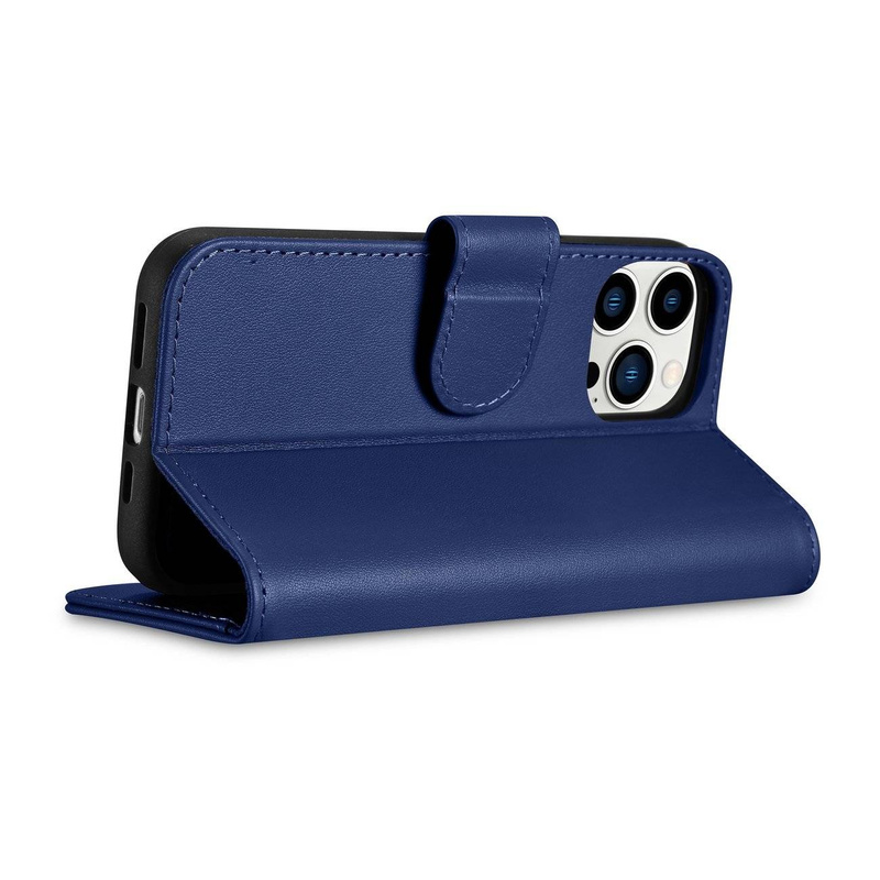 iCarer Wallet Case 2in1 iPhone 14 Pro Max Leather Flip Cover Anti-RFID blue (WMI14220728-BU)