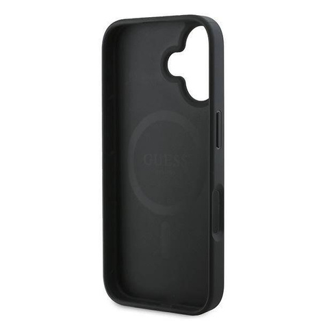 GUESS futerał do IPHONE 16 Plus kompatybilny z MagSafe GUHMP16MPGPYSK (PU Peony Script) czarny