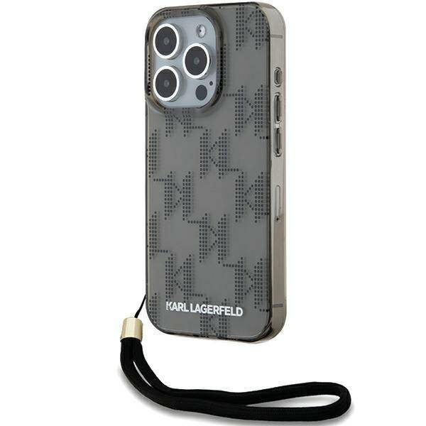 Karl Lagerfeld KLHCP15XHKDPNSK iPhone 15 Pro Max 6.7" czarny/black hardcase IML Mono KL Pattern & Cord