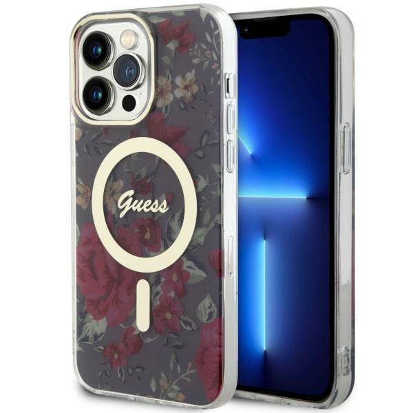 Guess GUHMP14XHCFWSA iPhone 14 Pro Max 6,7&quot; grün/khaki Hardcase Flower MagSafe