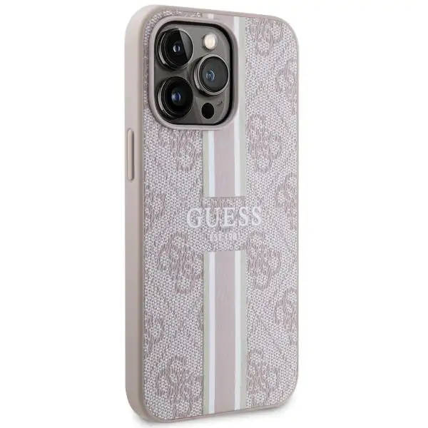 Guess GUHMP13LP4RPSP iPhone 13 Pro / 13 6,1" rosa/rosa Hartschale 4G bedruckte Streifen MagSafe
