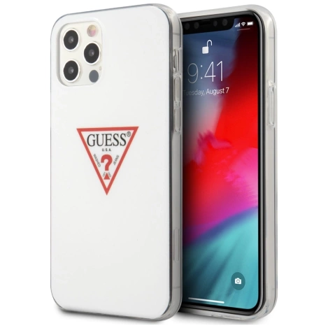Guess Triangle Logo - Etui iPhone 12 / iPhone 12 Pro (biały)