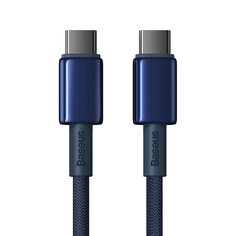 Kabel 100W 5A 1m USB-C - USB-C Baseus Tungsten Glod niebieski
