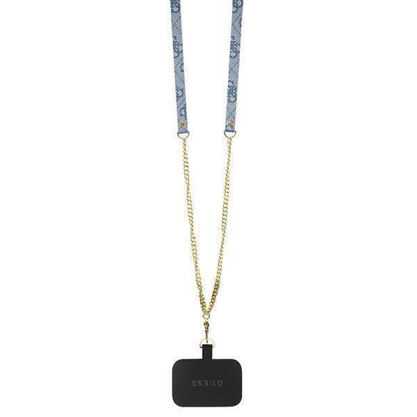 Guess GUHCP14LP4TDSCPB iPhone 14 Pro 6,1&quot; blau/blaues Hardcase Crossbody 4G Metalllogo