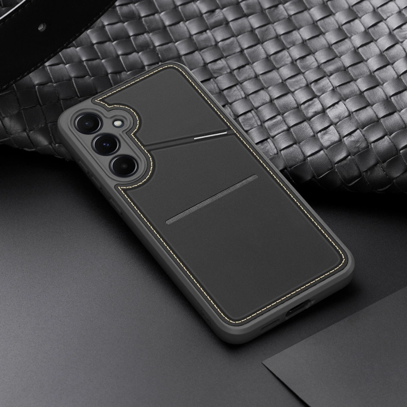 Etui Dux Ducis Rafi II na Samsung Galaxy S25 z podstawką i portfelem - czarne