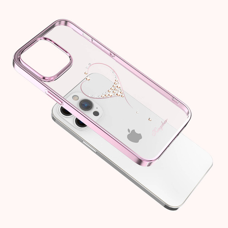 Kingxbar Wish Series case for iPhone 14 Plus decorated with pink crystals