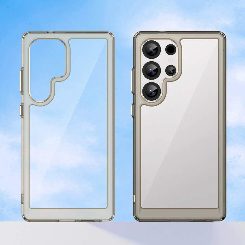 Etui silikonowe Outer Space Case z żelową ramką do Samsung Galaxy S25 Ultra - przezroczysto-czarne