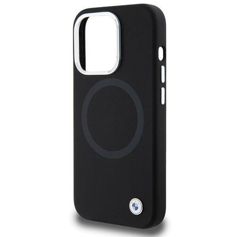 BMW Signature Liquid Silicone MagSafe Hülle für iPhone 15 Pro – Schwarz