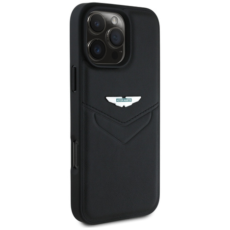 Etui Aston Martin HC Leather Victory Design do iPhone 16 Pro Max czarny