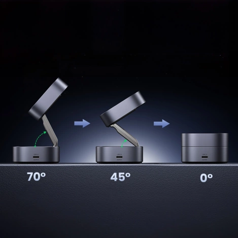 Ugreen W526 3in1 MagSafe / Qi inductive charger for phone / headphones with USB-C port - black