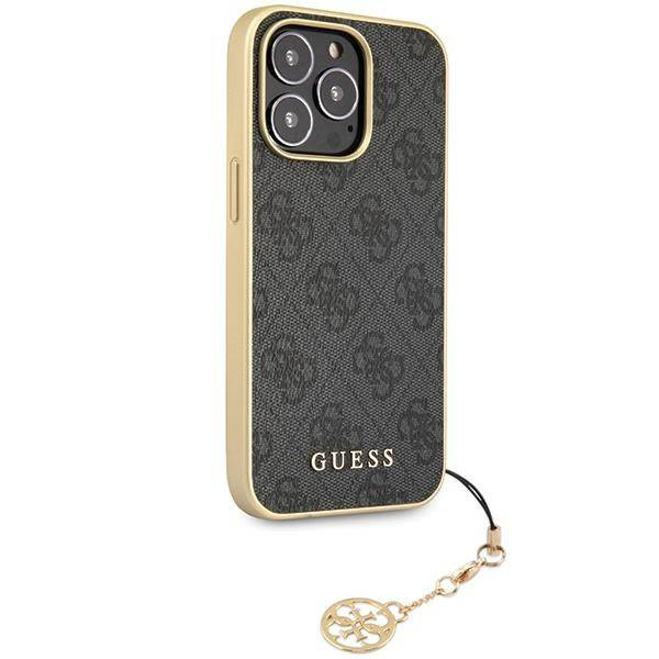 Guess GUHCP15LGF4GGR iPhone 15 Pro 6,1" grau/graues Hardcase 4G Charms Collection