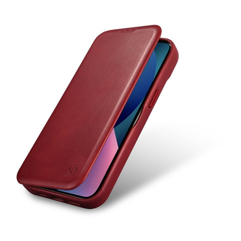 iCarer CE Oil Wax Premium Leather Folio Case Leather Case for iPhone 14 Plus Flip Magnetic MagSafe red (AKI14220707-RD)