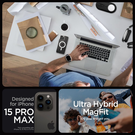 Spigen ULTRA HYBRID MAG MAGSAFE IPHONE 15 PRO MAX WEISS