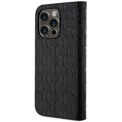 Karl Lagerfeld KLBKP14XSAKLHPK iPhone 14 Pro Max 6,7&quot; Bücherregal schwarz/schwarzes Saffiano-Monogramm