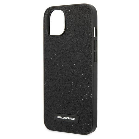 Original Case IPHONE 14 PLUS Karl Lagerfeld Hardcase Glitter Plaque Logo (KLHCP14MG2ELK) black