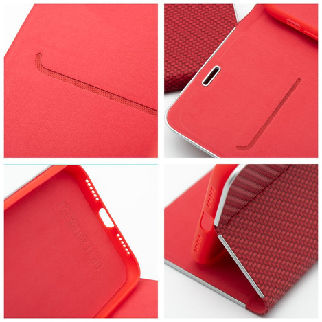 Kabura LUNA Book Carbon do XIAOMI Redmi Note 14 5G czerwony