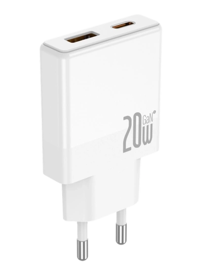 JELLICO wall charger EU57 PD 20W 1xUSB-C + 1xUSB QC3.0 White