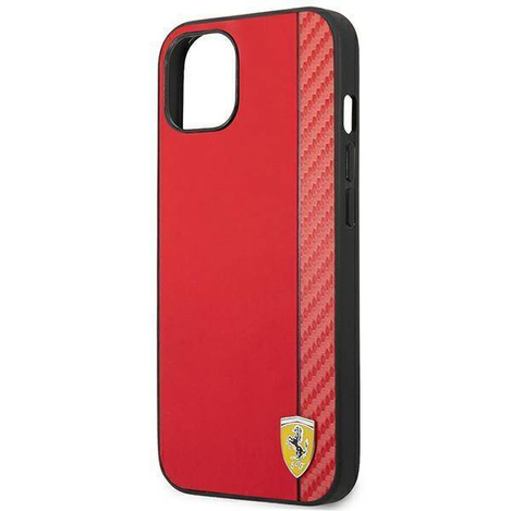 Original Handyhülle IPHONE 14 PLUS Ferrari Hardcase Carbon (FEHCP14MAXRE) rot