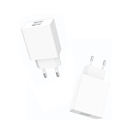 ŁADOWARKA SIECIOWA 2.1A 10W  BIAŁA DENMEN 2100mA 2xUSB DC02 SINGLE