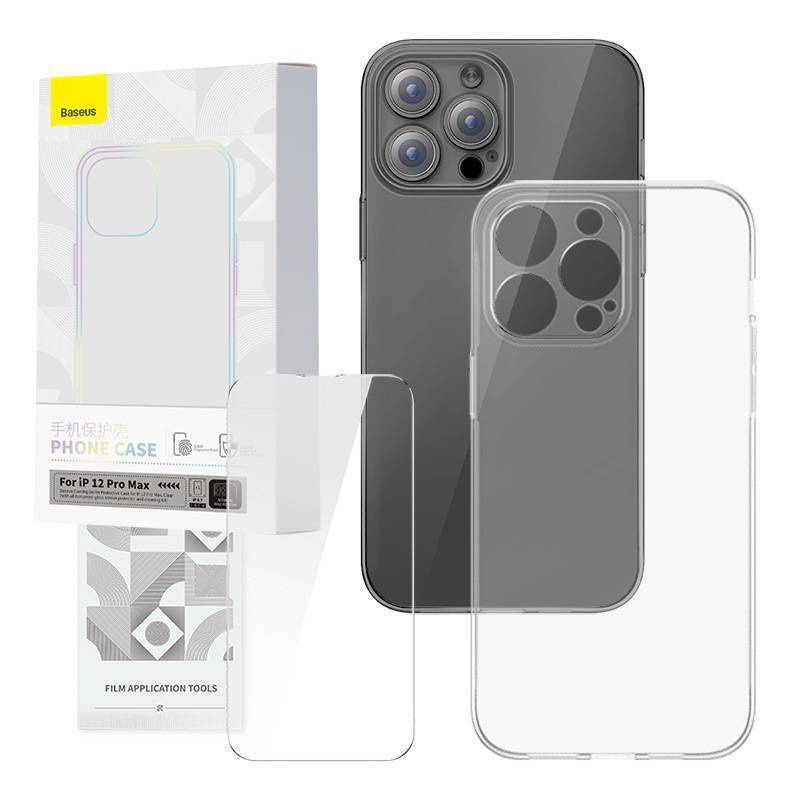 Etui IPHONE 12 PRO MAX Baseus Corning & Szkło Hartowane transparentne
