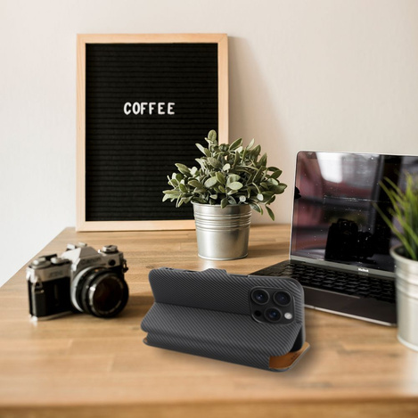 Kabura FOLIO Side Magnet do IPHONE 16 PRO szary