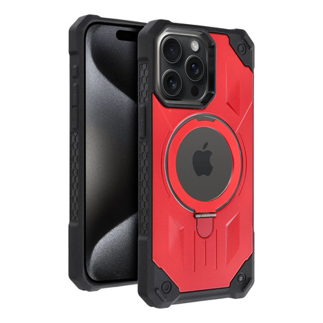 Futerał Armor Mag Cover kompatybilny z MagSafe do IPHONE 15 PRO MAX czerwony