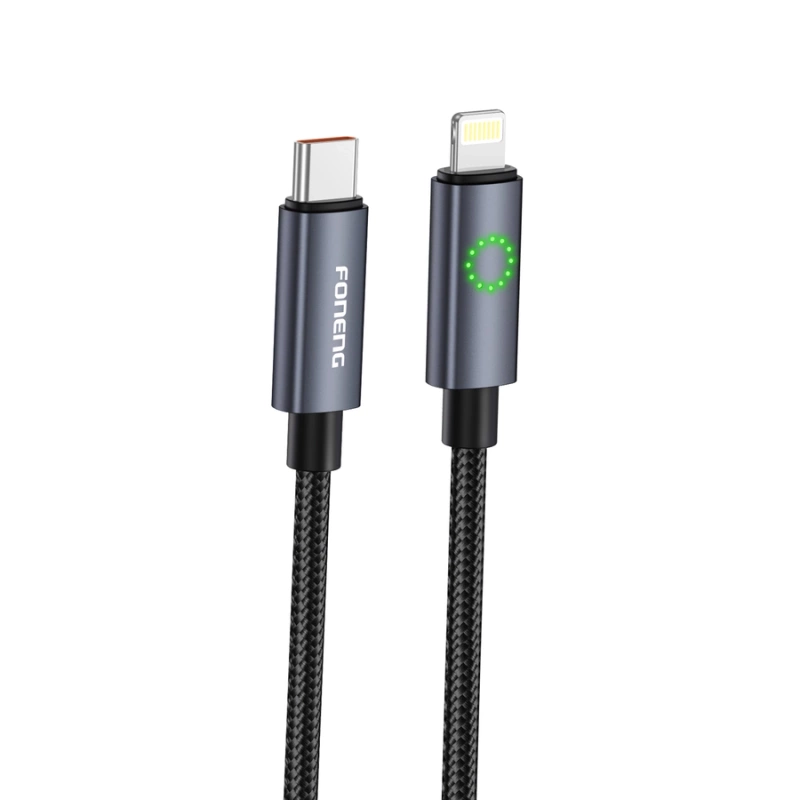 FONENG kabel XS08 USB-C - Lightning PD 27W 1.2M Czarny