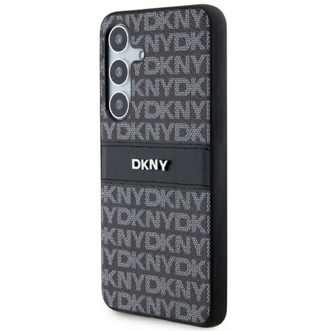 DKNY DKHCS24MPRTHSLK S24+ S926  czarny/black hardcase Leather Mono Stripe & Metal Logo