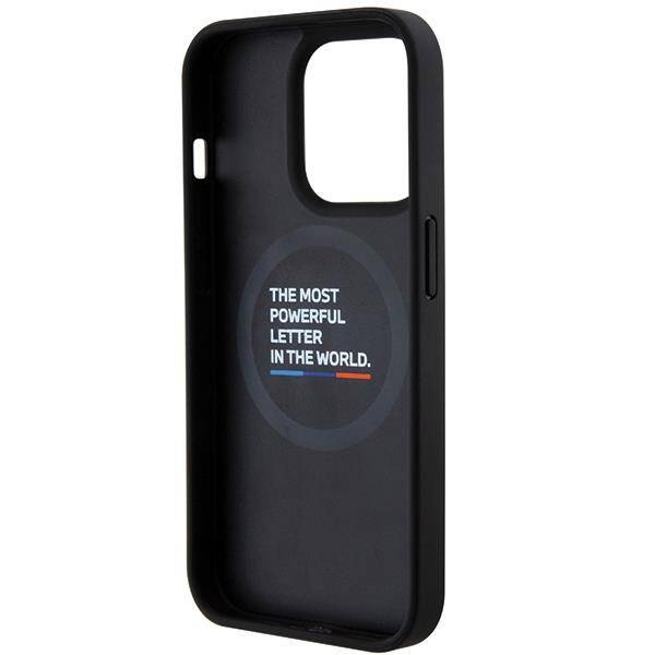 Etui BMW Quilted Tricolor MagSafe na iPhone 15 Pro - czarne