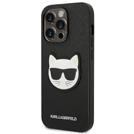 Karl Lagerfeld Saffiano Choupette Head Patch Case - Etui iPhone 14 Pro (czarny)