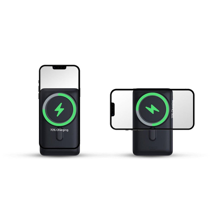 Baseus Magnetic Bracket Powerbank mit MagSafe Wireless Charging 10000mAh 20W Overseas Edition weiß (PPCX000202) + USB Type C Baseus Xiaobai Series 60W 0.5m