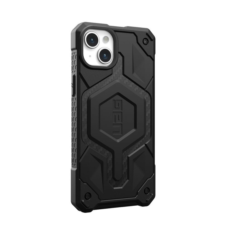 UAG Monarch Pro - Schutzhülle für iPhone 15 Plus kompatibel mit MagSafe (Kohlefaser)