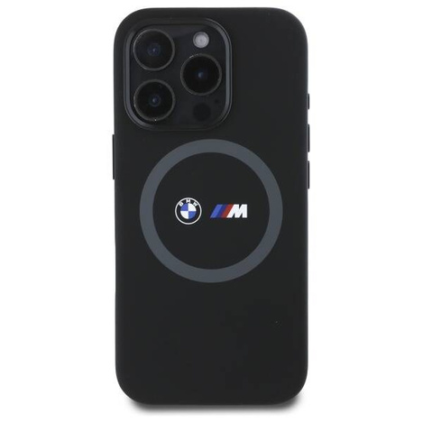 Original Case IPHONE 16 PRO MAX BMW Hardcase M Silicone Printed Ring MagSafe (BMHMP16X23SROK) black