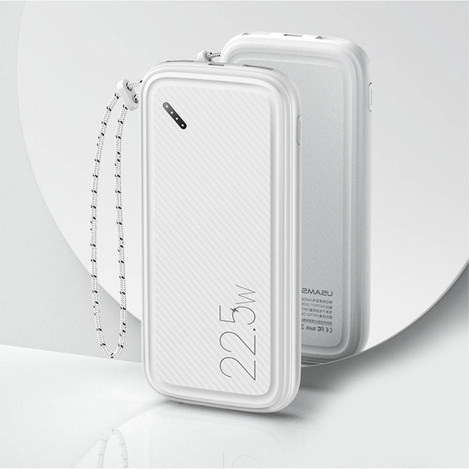 Power Bank 10000mAh PB56 22,5W 2xUSB QC3.0 + USB-C PD + Micro USB Bateria Zewnętrzna Fast Charge Usams US-CD151 biały