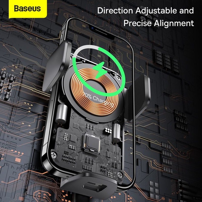 Baseus Wisdom Induktionsladegerät Autotelefonhalter für Haftnotizen schwarz (CGZX000001)