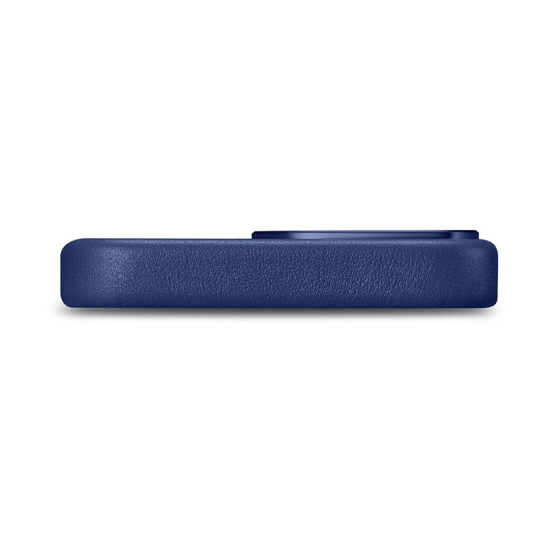 iCarer Case Leather pokrowiec etui z naturalnej skóry do iPhone 14 Pro Max niebieski (WMI14220708-BU) (kompatybilne z MagSafe)