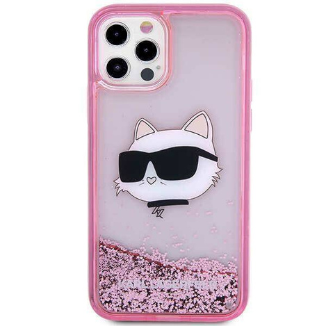Karl Lagerfeld KLHCP12MLNCHCP iPhone 12/ 12 Pro 6.1&quot; pink/pink Hardcase Glitter Choupette Head