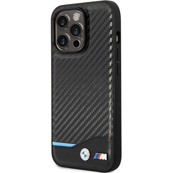 Case BMW BMHCP13L22NBCK iPhone 13 Pro / 13 6.1&quot; black/black hardcase Leather Carbon