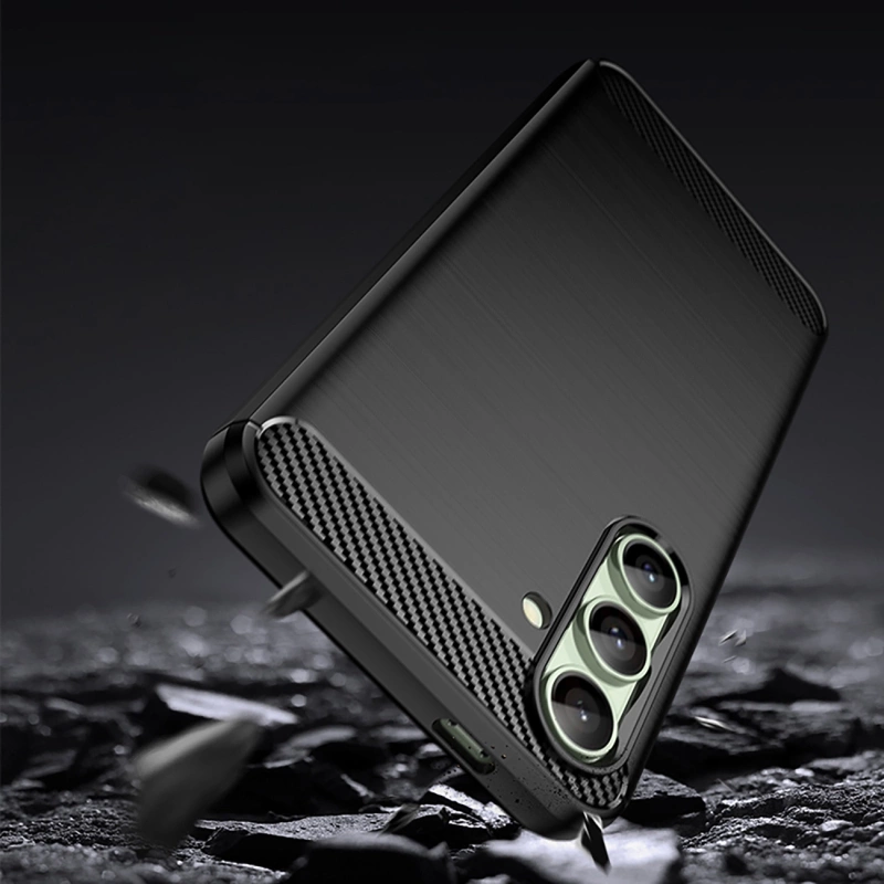 Etui silikonowe Carbon Case do Samsung Galaxy S24 FE - czarne